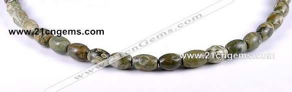 CRH01 8*10mm rice shape natural rhyolite stone beads Wholesale