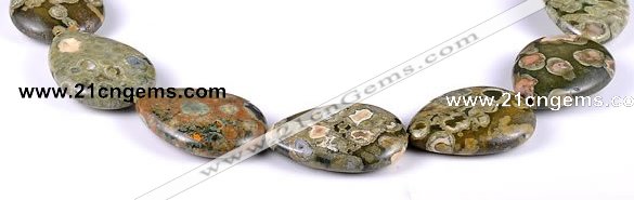 CRH04 flat teardrop natural rhyolite different sizes beads