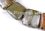 CRH06 different sizes square natural rhyolite beads Wholesale