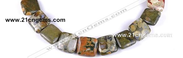 CRH06 different sizes square natural rhyolite beads Wholesale