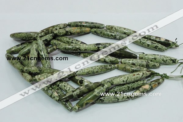 CRH107 15.5 inches 10*50mm rice rhyolite beads wholesale
