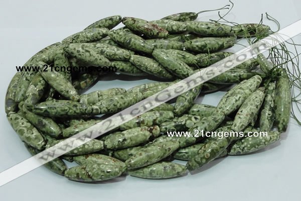 CRH108 15.5 inches 12*40mm rice rhyolite beads wholesale