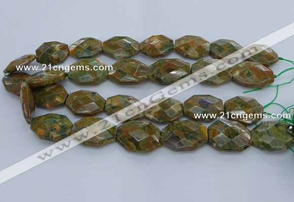 CRH152 15.5 inches 20*25mm - 22*30mm faceted freeform rhyolite beads