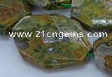 CRH153 15.5 inches 28*40mm - 30*45mm faceted freeform rhyolite beads