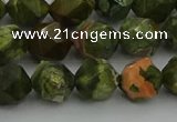 CRH163 15.5 inches 10mm faceted nuggets rhyolite gemstone beads