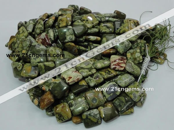 CRH19 15.5 inches 20*20mm square rhyolite beads wholesale