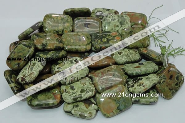 CRH29 15.5 inches 30*40mm rectangle rhyolite beads wholesale