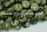 CRH35 15.5 inches 10mm flat round rhyolite beads wholesale