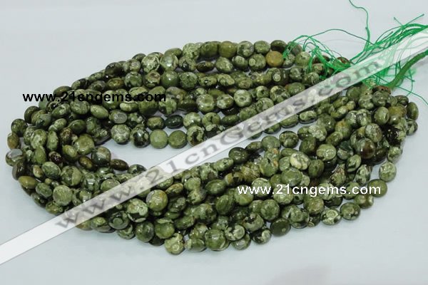 CRH35 15.5 inches 10mm flat round rhyolite beads wholesale