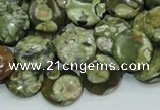 CRH36 15.5 inches 12mm flat round rhyolite beads wholesale