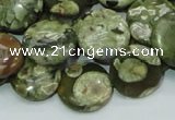 CRH37 15.5 inches 16mm flat round rhyolite beads wholesale