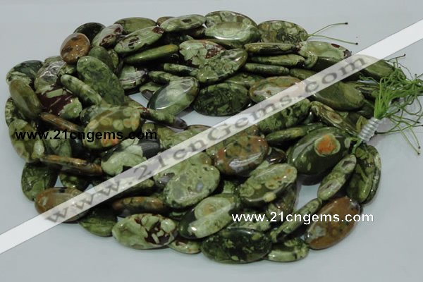 CRH46 15.5 inches 15*30mm oval rhyolite beads wholesale