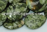 CRH49 15.5 inches 22*30mm flat teardrop rhyolite beads wholesale