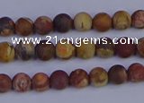 CRH510 15.5 inches 4mm round matte rhyolite gemstone beads