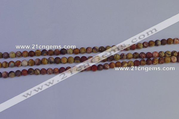 CRH510 15.5 inches 4mm round matte rhyolite gemstone beads