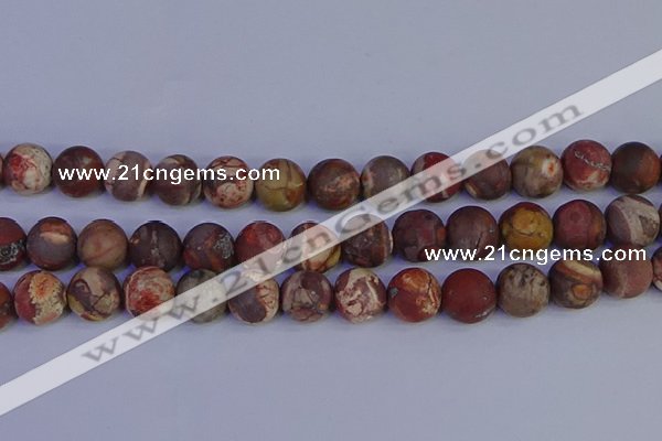 CRH515 15.5 inches 14mm round matte rhyolite gemstone beads