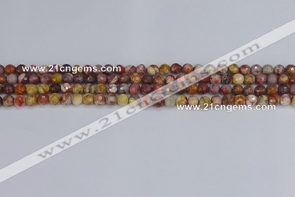 CRH518 15.5 inches 4mm faceted round rhyolite gemstone beads