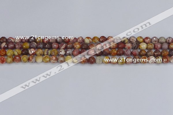 CRH519 15.5 inches 6mm faceted round rhyolite gemstone beads