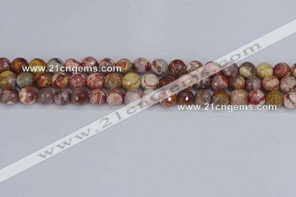 CRH520 15.5 inches 8mm faceted round rhyolite gemstone beads