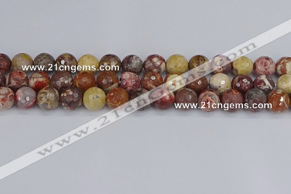 CRH522 15.5 inches 12mm faceted round rhyolite gemstone beads