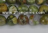 CRH528 15.5 inches 8mm faceted round rhyolite beads wholesale