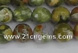 CRH529 15.5 inches 10mm faceted round rhyolite beads wholesale