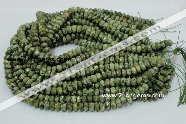 CRH53 15.5 inches 6*10mm faceted rondelle rhyolite beads wholesale