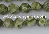 CRH536 15.5 inches 8mm faceted nuggets rhyolite gemstone beads