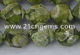 CRH538 15.5 inches 12mm faceted nuggets rhyolite gemstone beads