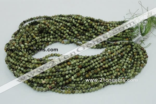 CRH54 15.5 inches 4mm faceted round rhyolite beads wholesale