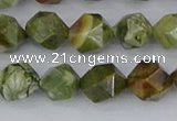 CRH542 15.5 inches 8mm faceted nuggets rhyolite beads wholesale