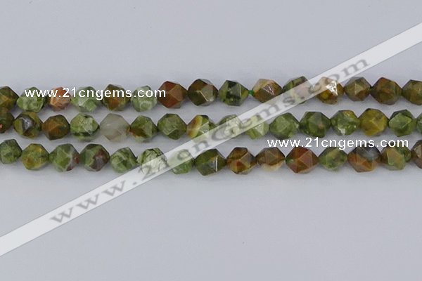 CRH543 15.5 inches 10mm faceted nuggets rhyolite beads wholesale