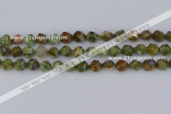 CRH544 15.5 inches 12mm faceted nuggets rhyolite beads wholesale