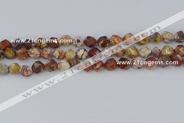 CRH549 15.5 inches 10mm faceted nuggets rhyolite gemstone beads