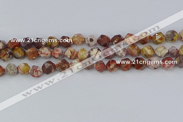 CRH550 15.5 inches 12mm faceted nuggets rhyolite gemstone beads