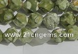 CRH554 15.5 inches 8mm faceted nuggets matte rhyolite gemstone beads