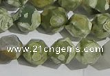 CRH556 15.5 inches 12mm faceted nuggets matte rhyolite gemstone beads