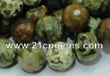 CRH59 15.5 inches 16mm faceted round rhyolite beads wholesale