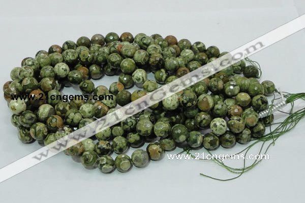 CRH59 15.5 inches 16mm faceted round rhyolite beads wholesale