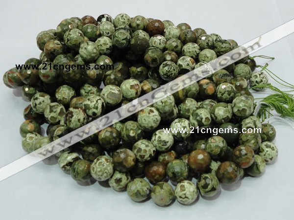 CRH60 15.5 inches 18mm faceted round rhyolite beads wholesale