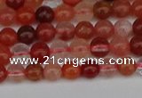 CRH600 15.5 inches 4mm round red rabbit hair quartz beads