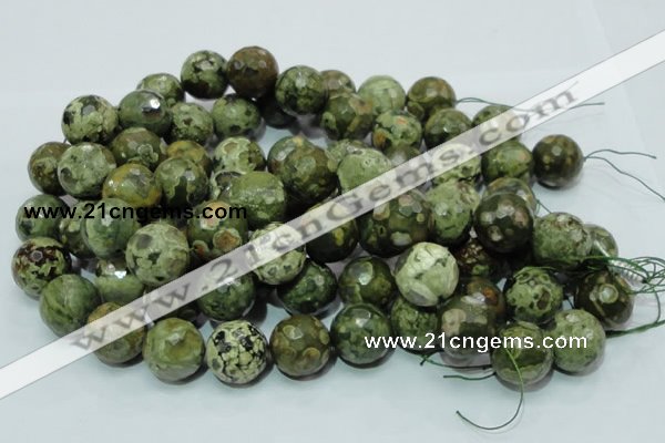 CRH61 15.5 inches 20mm faceted round rhyolite beads wholesale