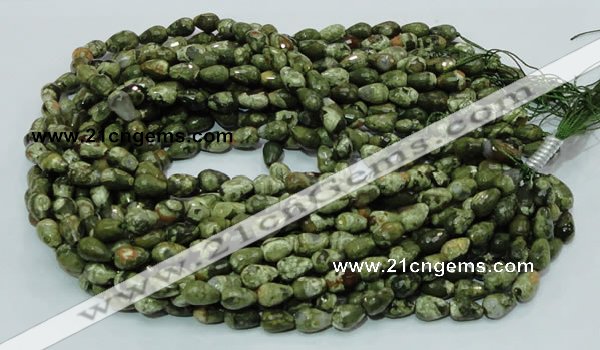 CRH63 15.5 inches 8*12mm faceted teardrop rhyolite beads wholesale