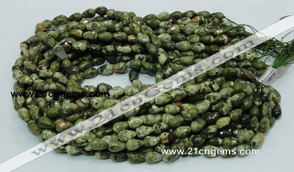 CRH64 15.5 inches 10*14mm faceted teardrop rhyolite beads wholesale