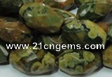 CRH69 15.5 inches 15*25mm faceted rice rhyolite beads wholesale