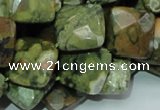 CRH74 15.5 inches 15*15mm faceted rhombic rhyolite beads wholesale