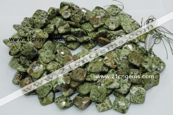 CRH75 15.5 inches 20*20mm faceted rhombic rhyolite beads wholesale