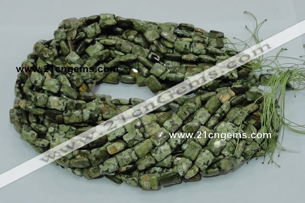 CRH78 15.5 inches 10*14mm faceted rectangle rhyolite beads wholesale