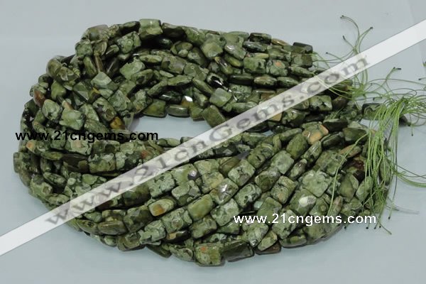 CRH79 15.5 inches 13*18mm faceted rectangle rhyolite beads wholesale