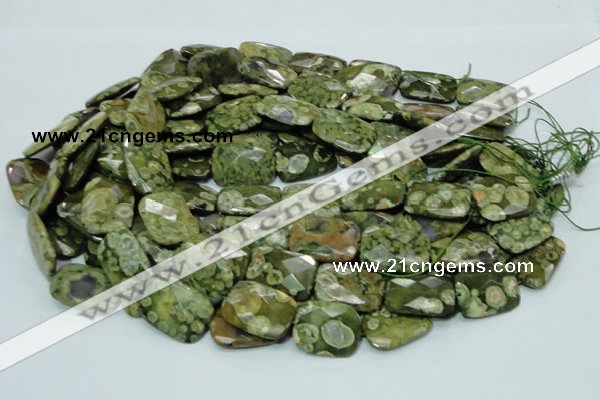 CRH80 15.5 inches 15*20mm faceted rectangle rhyolite beads wholesale